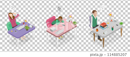 3D Isometric Flat Conceptual Illustration of Boring Meeting, Team Falling Asleep 3D Isometric Flat Conceptual Illustration of Boring Meeting, Team Falling Asleep 114885207