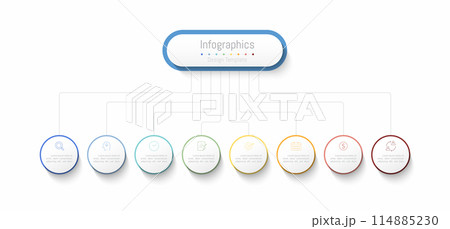 Infographic 8 options design elements for your business data. Vector Illustration. 114885230