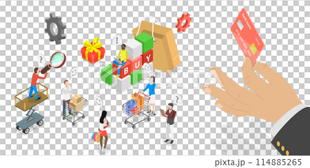 3D Isometric Flat Conceptual Illustration of Customer Shopping Habits Research, Client Profile Analisys 3D Isometric Flat Conceptual Illustration of Customer Shopping Habits Research, Client Profile Analisys 114885265