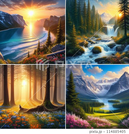 神秘的な森 114885405