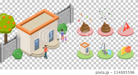 3D Isometric Flat Conceptual Illustration of Disease Prevention, Environmental Care 3D Isometric Flat Conceptual Illustration of Disease Prevention, Environmental Care 114885596