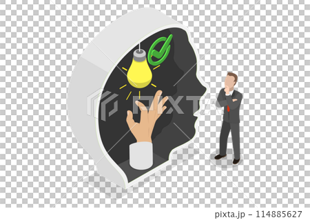 3D Isometric Flat Conceptual Illustration of Intellectual Brain Power , Creative Mindset 3D Isometric Flat Conceptual Illustration of Intellectual Brain Power , Creative Mindset 114885627