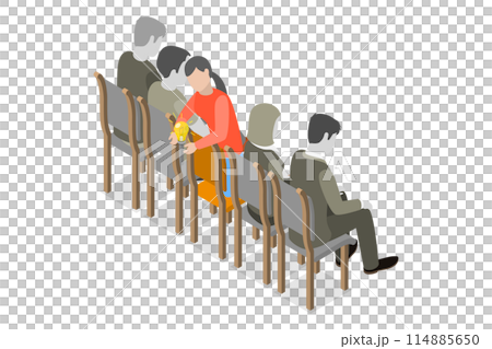 3D Isometric Flat  Conceptual Illustration of Think Different, Standing Out From the Crowd 114885650