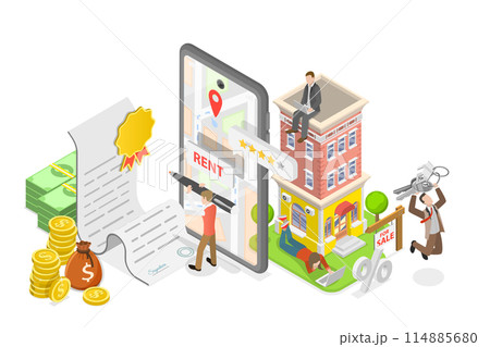 3D Isometric Flat Conceptual Illustration of...のイラスト素材 [114885680] - PIXTA
