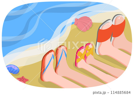 3D Isometric Flat  Icon of Beach View, Summer Vacation 114885684