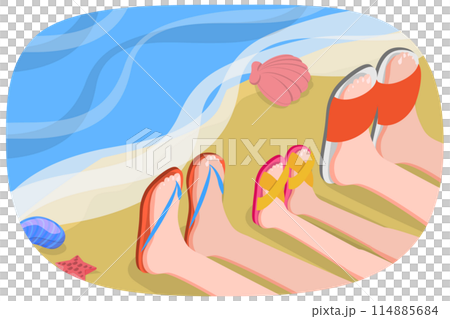3D Isometric Flat  Icon of Beach View, Summer Vacation 114885684