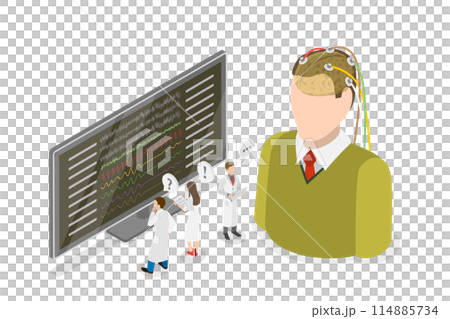 3D Isometric Flat  Illustration of Biofeedback , Bodily Functions Control 114885734