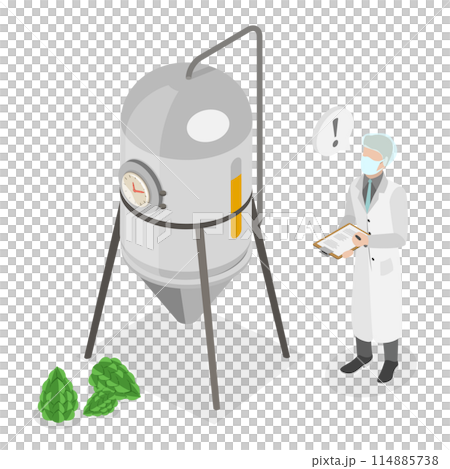 3D Isometric Flat Illustration of Craft Beer Brewing, Small Brewery 3D Isometric Flat Illustration of Craft Beer Brewing, Small Brewery 114885738