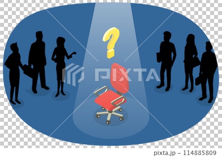 3D Isometric Flat  Conceptual Illustration of Vacancy, Human Resources Management 114885809