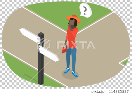 3D Isometric Flat Illustration of Making Decision, Path Choice 3D Isometric Flat Illustration of Making Decision, Path Choice 114885827