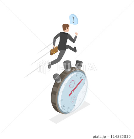 3D Isometric Flat Illustration of Quick Response Attitude, Sense of Urgency 3D Isometric Flat Illustration of Quick Response Attitude, Sense of Urgency 114885830