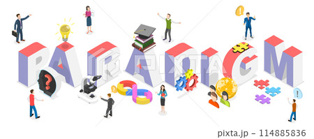 3D Isometric Flat Illustration of Paradigm, Science or Philosophy Theory 3D Isometric Flat Illustration of Paradigm, Science or Philosophy Theory 114885836