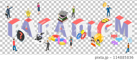3D Isometric Flat  Illustration of Paradigm, Science or Philosophy Theory 114885836
