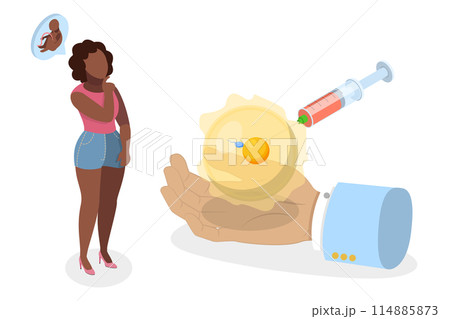 3D Isometric Flat Illustration of In Vitro Fertilization or LVF, Infertility Treatment 3D Isometric Flat Illustration of In Vitro Fertilization or LVF, Infertility Treatment 114885873