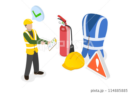 3D Isometric Flat Illustration of Occupational Safety And Health Administration, Regulation for Trauma Prevention 3D Isometric Flat Illustration of Occupational Safety And Health Administration, Regulation for Trauma Prevention 114885885