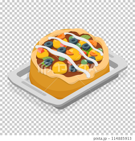 3D Isometric Flat Illustration of Turkish Traditional Cuisine , Popular Kumpir Food 3D Isometric Flat Illustration of Turkish Traditional Cuisine , Popular Kumpir Food 114885913