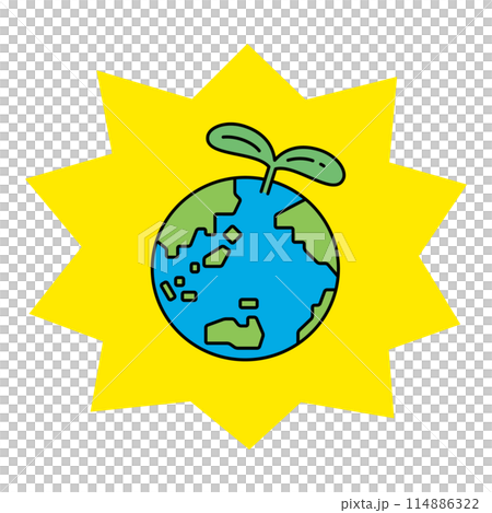 若葉の生えた地球のイラスト 114886322