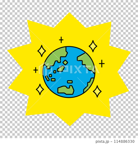 Illustration of a glittering earth 114886330