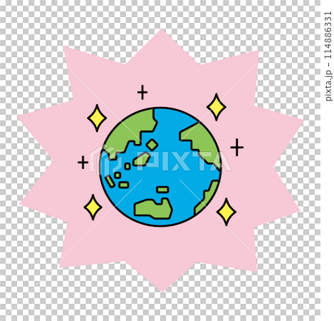 Illustration of a glittering earth 114886331