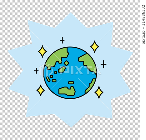 キラキラと輝く地球のイラスト 114886332
