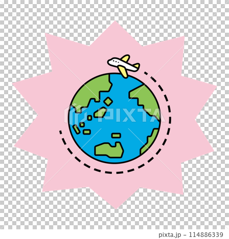 飛機和地球的插圖 114886339
