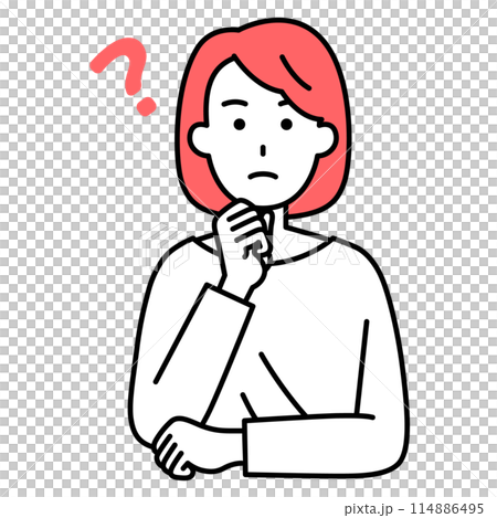 思考想法的休閒女人 114886495