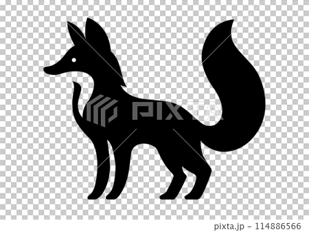 可愛的狐狸剪影 可愛的狐狸剪影 114886566