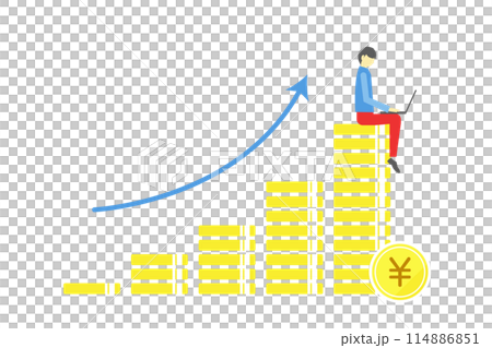 パソコンを使った副業・資産運用でお金を増やすイメージ 114886851