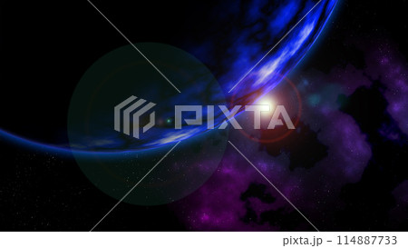 宇宙と地球のイメージイラスト 宇宙と地球のイメージイラスト 114887733