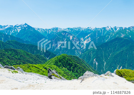 夏の燕岳登山(北燕岳~燕岳:槍ヶ岳・笠ヶ岳・双六岳方面の眺め) 夏の燕岳登山(北燕岳~燕岳:槍ヶ岳・笠ヶ岳・双六岳方面の眺め) 114887826