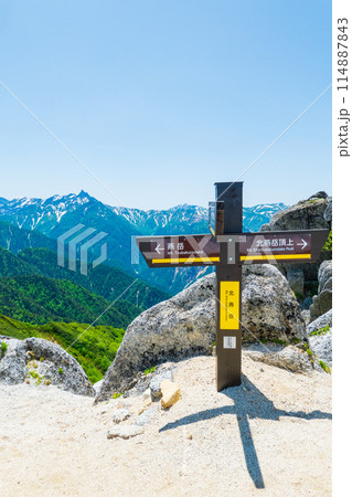 夏の燕岳登山（北燕岳～燕岳：槍ヶ岳を望む） 114887843