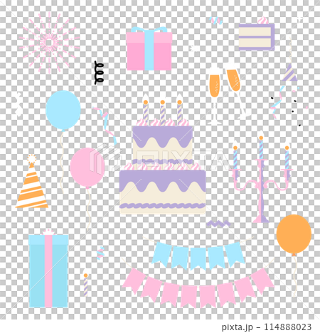 birthday party vector illustration set birthday party vector illustration set 114888023