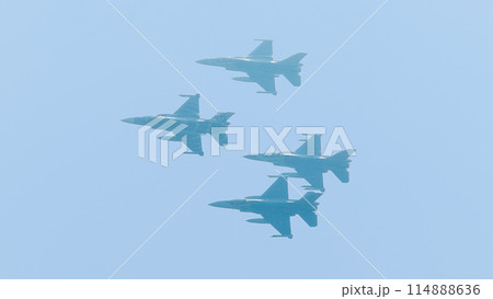 ベルギー空軍F-16AM戦闘機ダイヤモンド編隊 ベルギー空軍F-16AM戦闘機ダイヤモンド編隊 114888636
