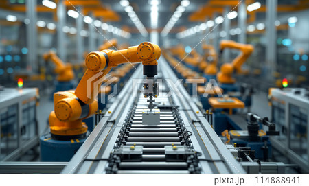 ロボットが働くスマート工場 114888941