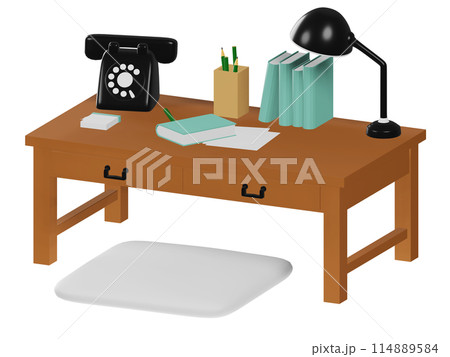 昭和レトロな書斎テーブル 114889584