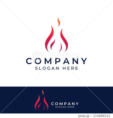 Fire or flame logo, fireball logo, and embers. Using a vector illustration template design concept. 114890312