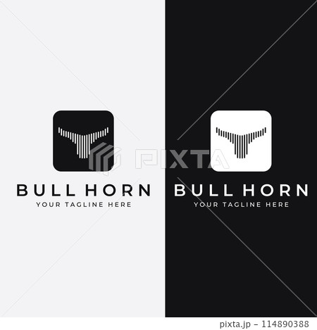 Bull's head horn logo. Using a vector illustration template design concept. Bull's head horn logo. Using a vector illustration template design concept. 114890388
