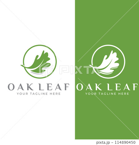 Autumn oak leaf logo and oak tree logo. With easy and simple editing of vector illustration. 114890450