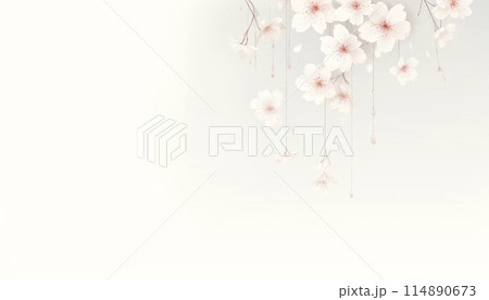 透明感のある桜の花の背景素材 114890673