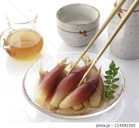 さっぱりして美味しい!みょうがの甘酢漬け(白背景 白バック) さっぱりして美味しい!みょうがの甘酢漬け(白背景 白バック) 114892305