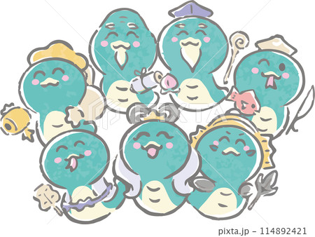 年賀状 年賀2025 七福神 巳年 巳 へび 蛇 手描き 水彩 かわいい 正月 イラスト素材 年賀状 年賀2025 七福神 巳年 巳 へび 蛇 手描き 水彩 かわいい 正月 イラスト素材 114892421