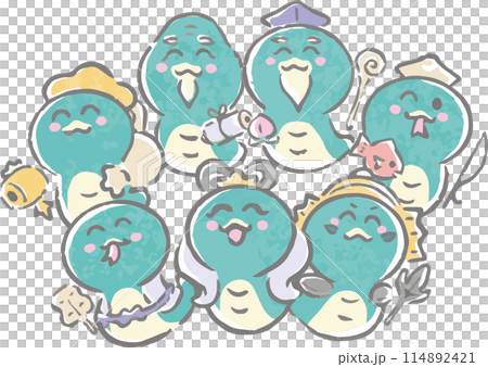 年賀状 年賀2025 七福神 巳年 巳 へび 蛇 手描き 水彩 かわいい 正月 イラスト素材 年賀状 年賀2025 七福神 巳年 巳 へび 蛇 手描き 水彩 かわいい 正月 イラスト素材 114892421