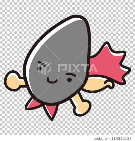 Black sesame hero character illustration Black sesame hero character illustration 114893187