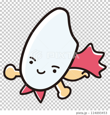白米のヒーローキャラクターのイラスト 114893453