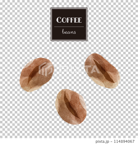 Simple coffee bean illustration set (watercolor) 114894067