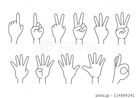 いろいろな手のベクターイラストセット いろいろな手のベクターイラストセット 114894241