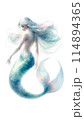 ブルーの人魚（マーメイド）のイラスト 114894365