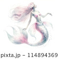 ピンクの人魚（マーメイド）のイラスト 114894369