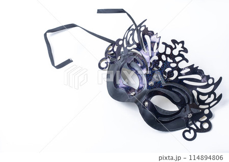 Mardi Gras mask isolated on white background with clipping path. 114894806