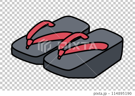 A simple illustration of a pokkuri geta (wooden clog) 114895190